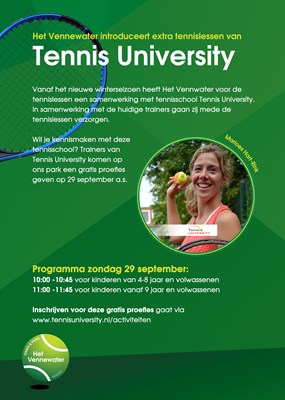 Tennisuniversity 2024 gratis proefles